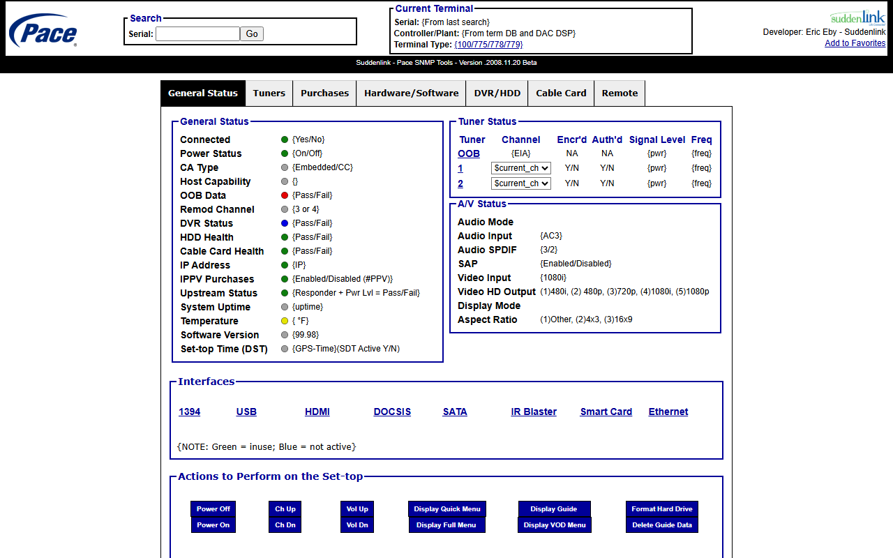 STB Diagnostics preview